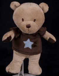 Carters Teddy Bear Blue Star Brown Plush Lovey